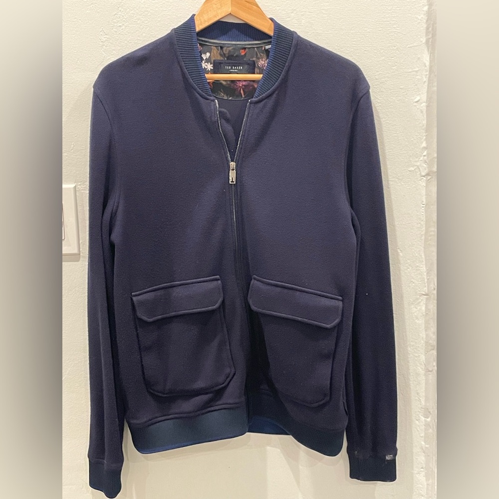 Ted Baker Men’s Dark Blue Zip Sweater